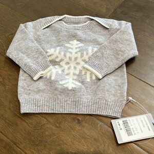 Pure Collection cashmere baby sweater Heather dove snowflake 100% Cashmere NWT